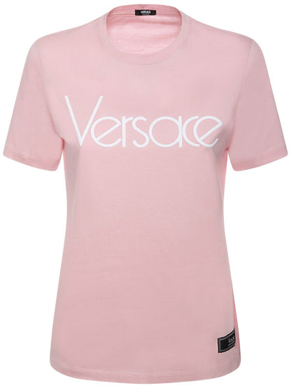 Versace Versace Logo embroidered jersey t-shirt - Size: XXS T-Shirts | Shop From The Mirage
