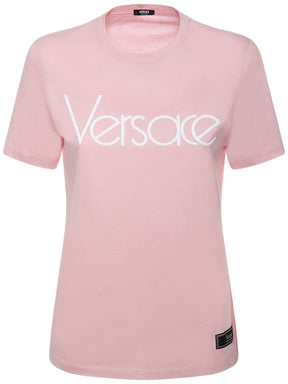 Versace Logo embroidered jersey t-shirt