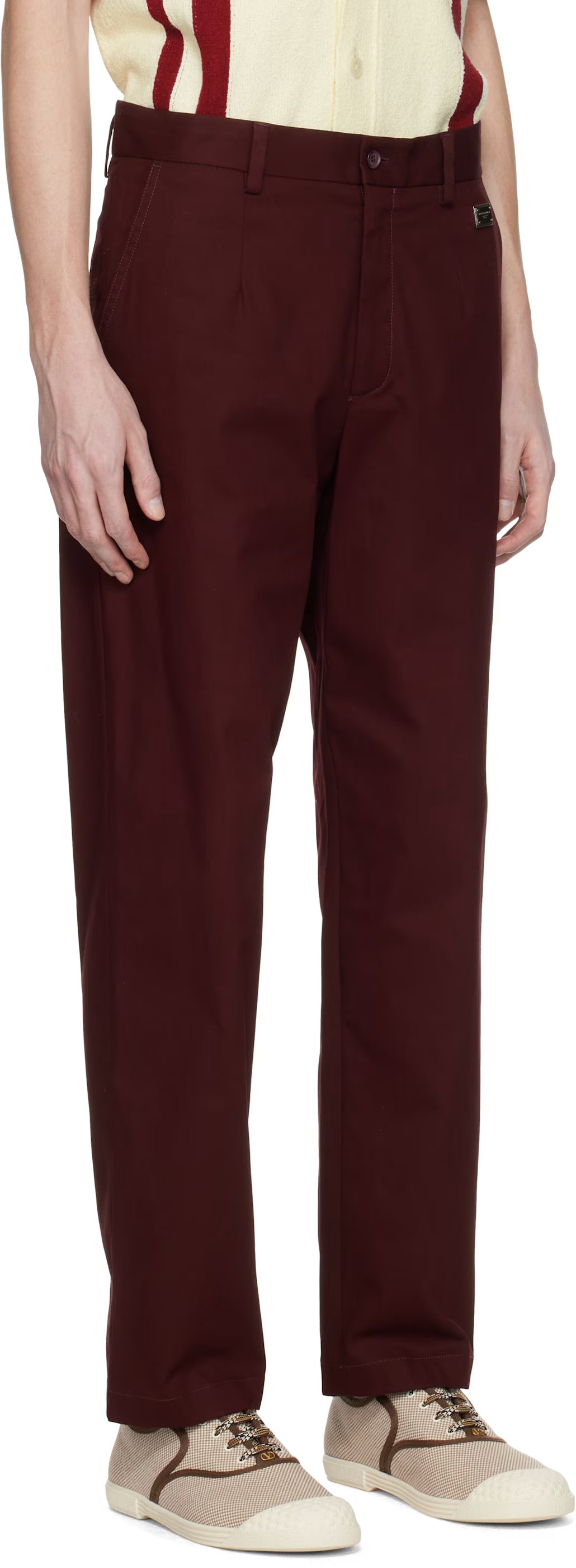 Dolce&Gabbana Burgundy Gabardine Trousers