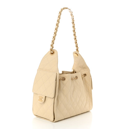 Chanel Caviar Quilted Small Chanel 25 Handbag Light Beige