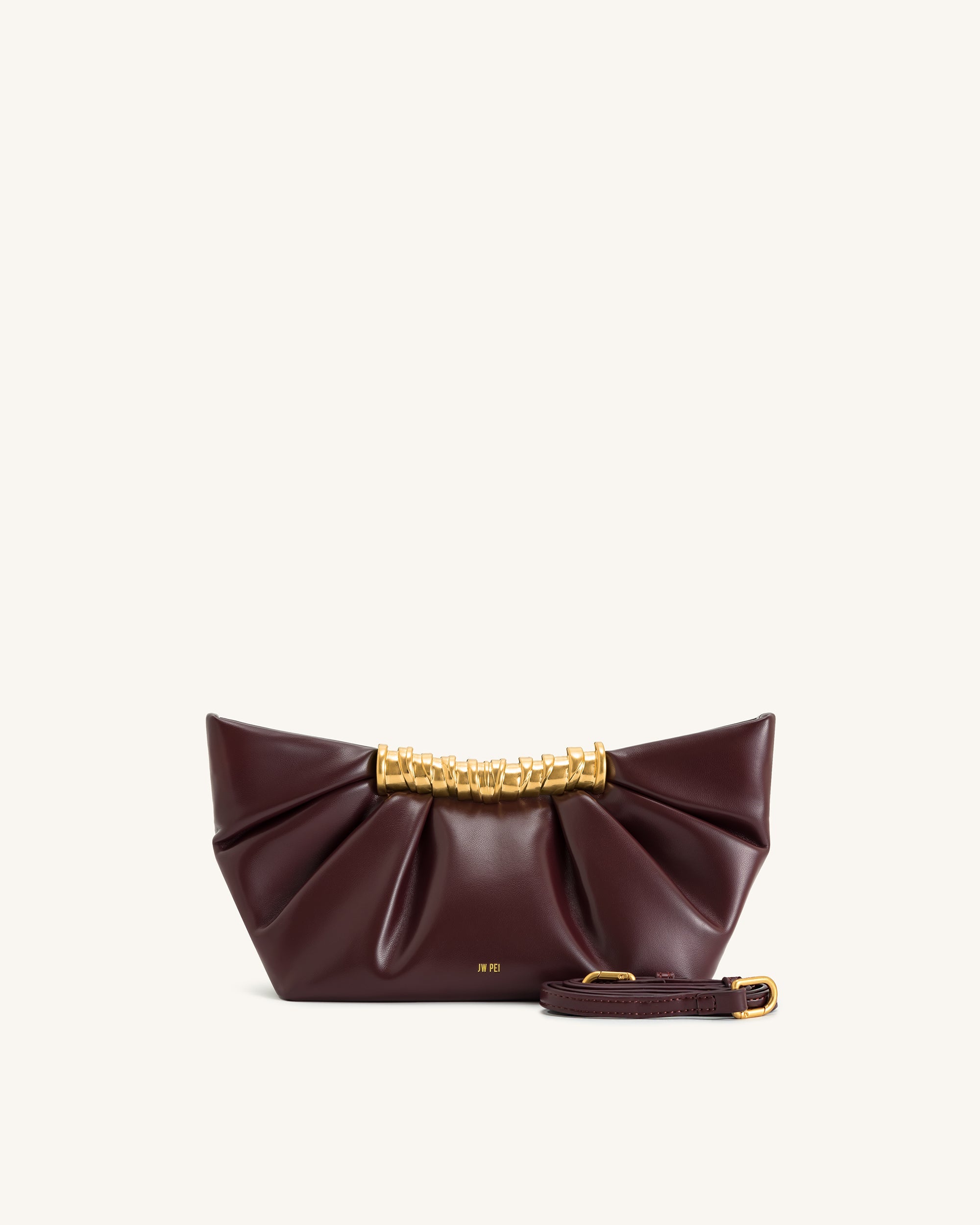 Leia Pleated Clutch - White