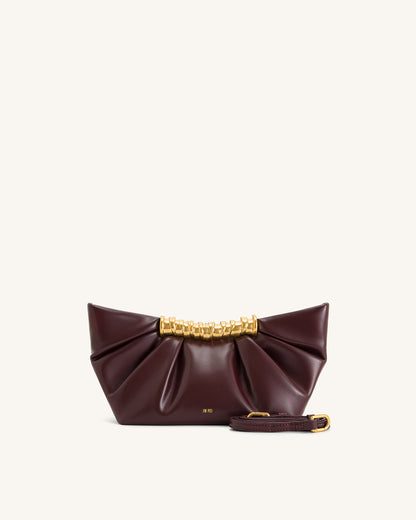 Leia Pleated Clutch - White