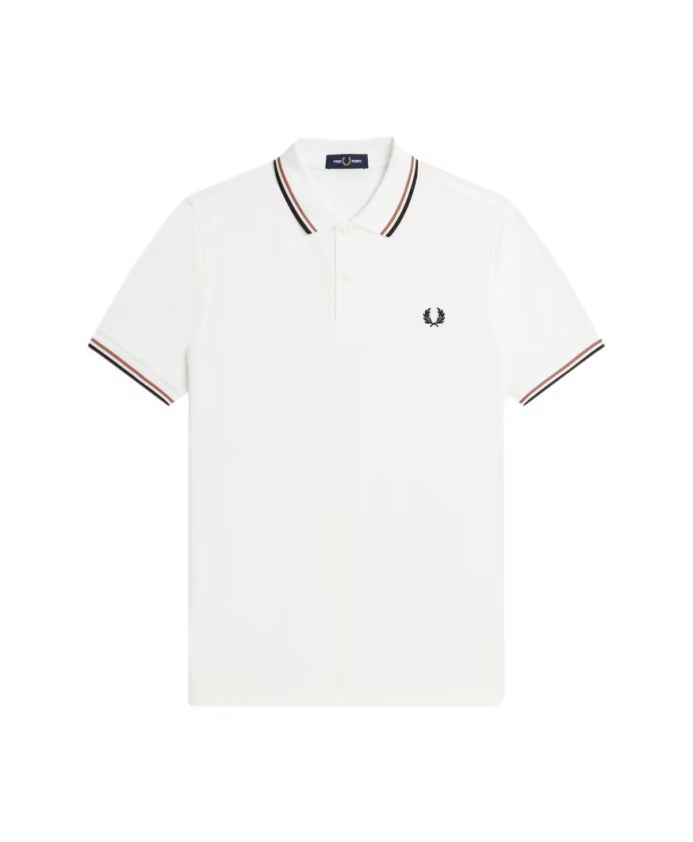 Fred Perry White Twin Tipped Polo Shirt