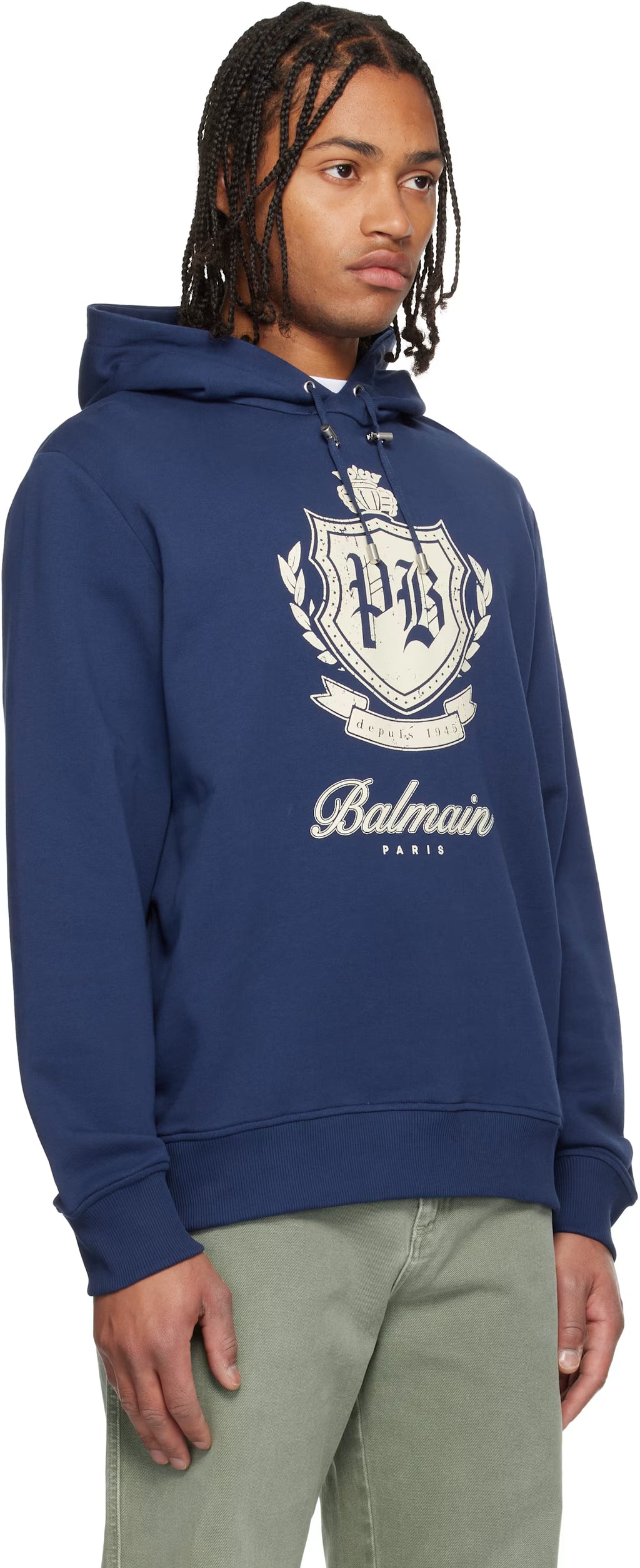 Blue College Emblem Hoodie