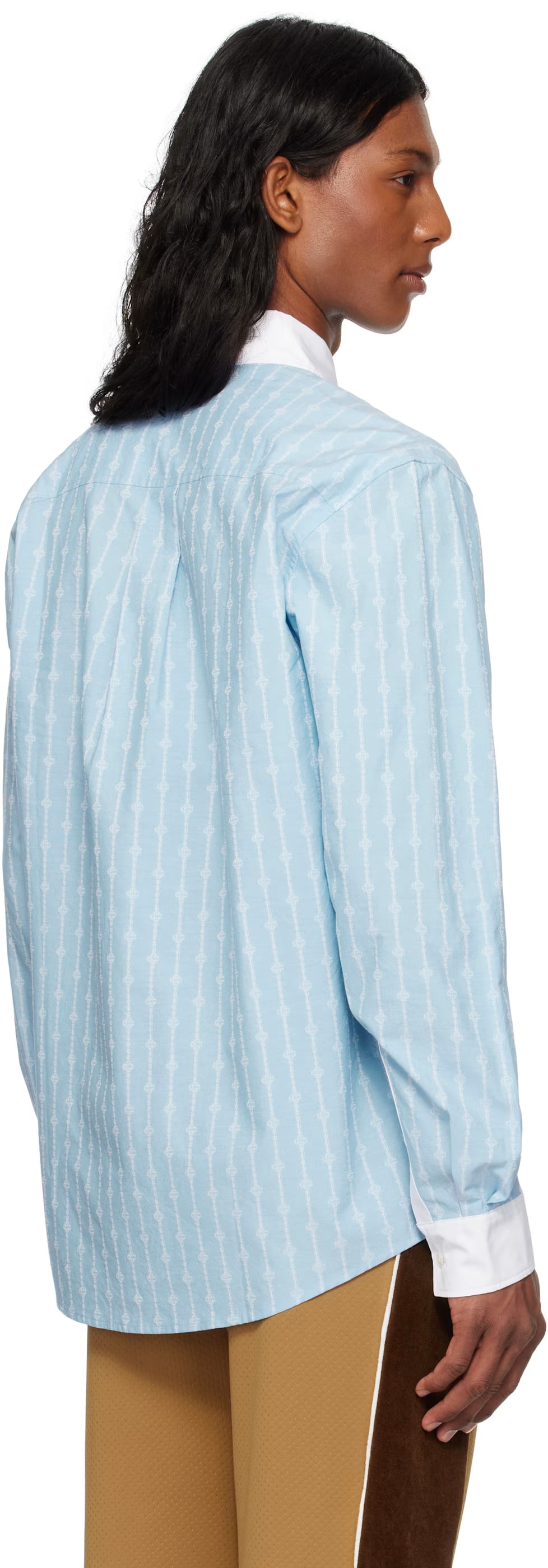 Blue Laurel Stripe Jacquard Shirt