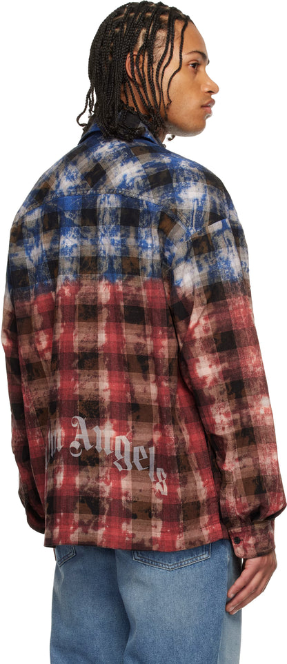 Red & Blue Curved Logo Check Shirt