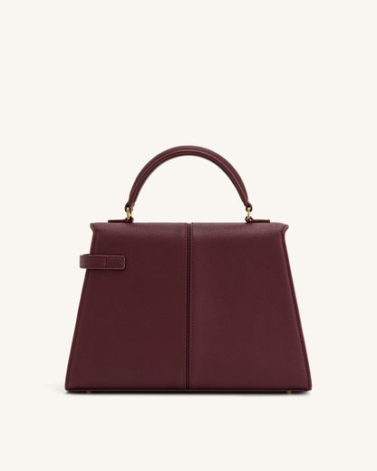 Elise Large Top Handle Bag - Brown Canvas