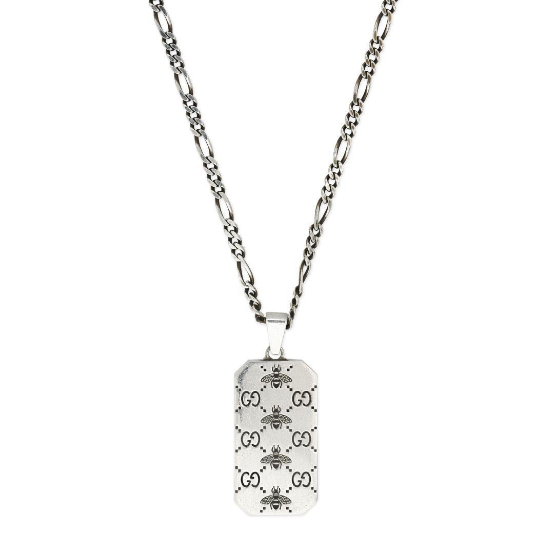 Engraved Gucci Signature Pendant Necklace