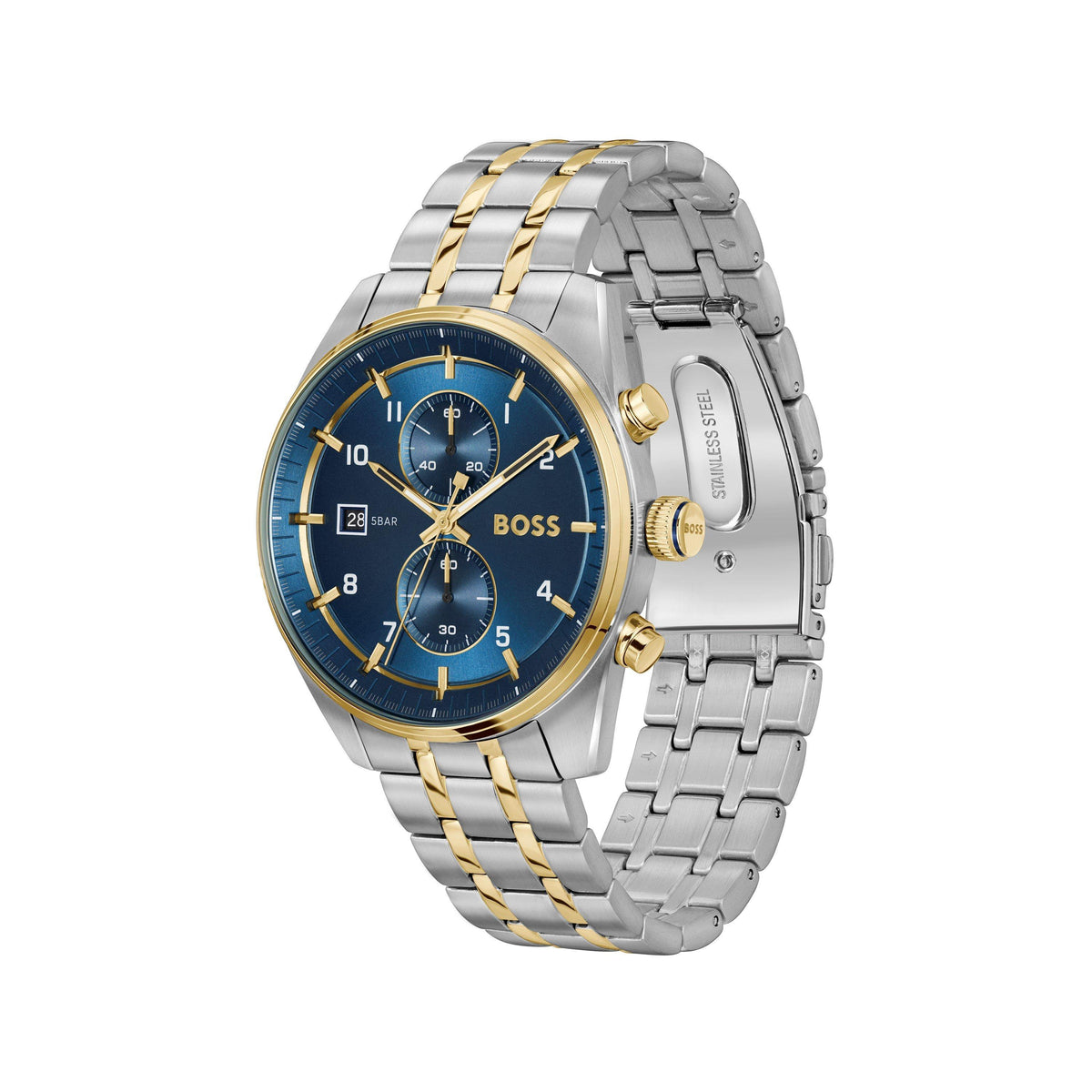 Gents BOSS Skytraveller Bi Colour Chronograph Watch