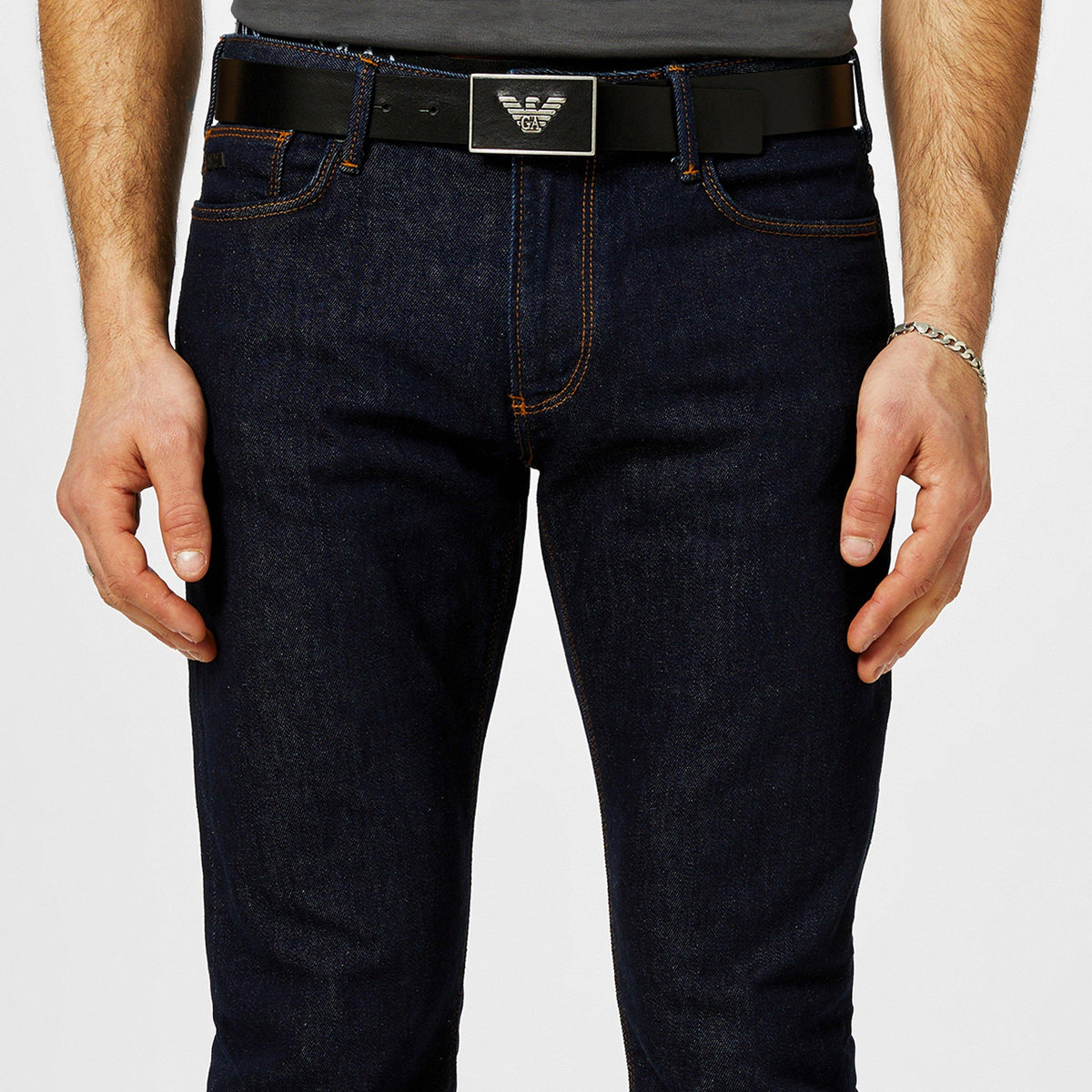 Men's Plate Leather Belt