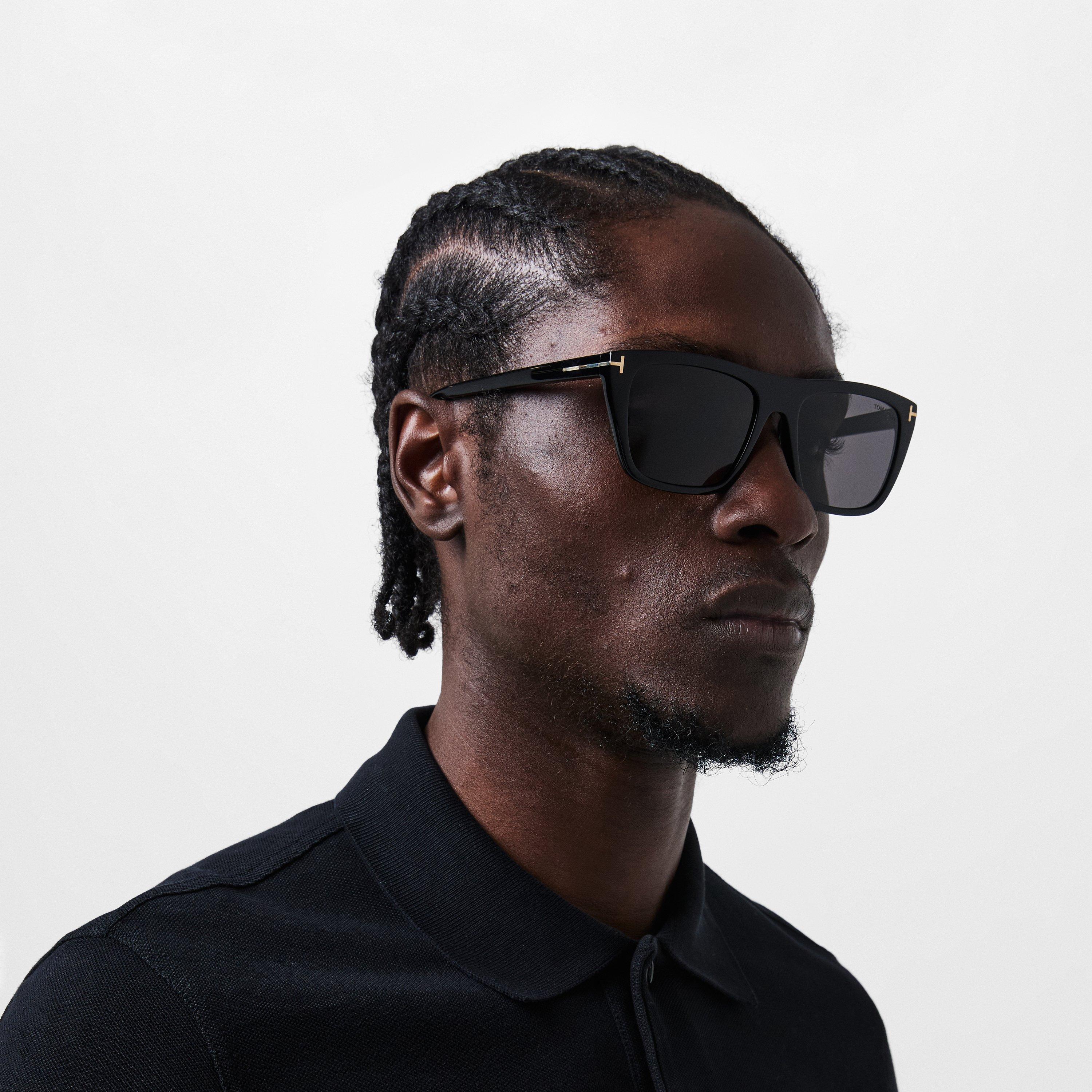 Metal Accent Wayfarer Sunglasses