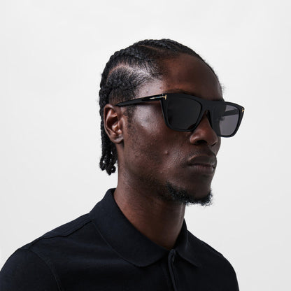 Metal Accent Wayfarer Sunglasses
