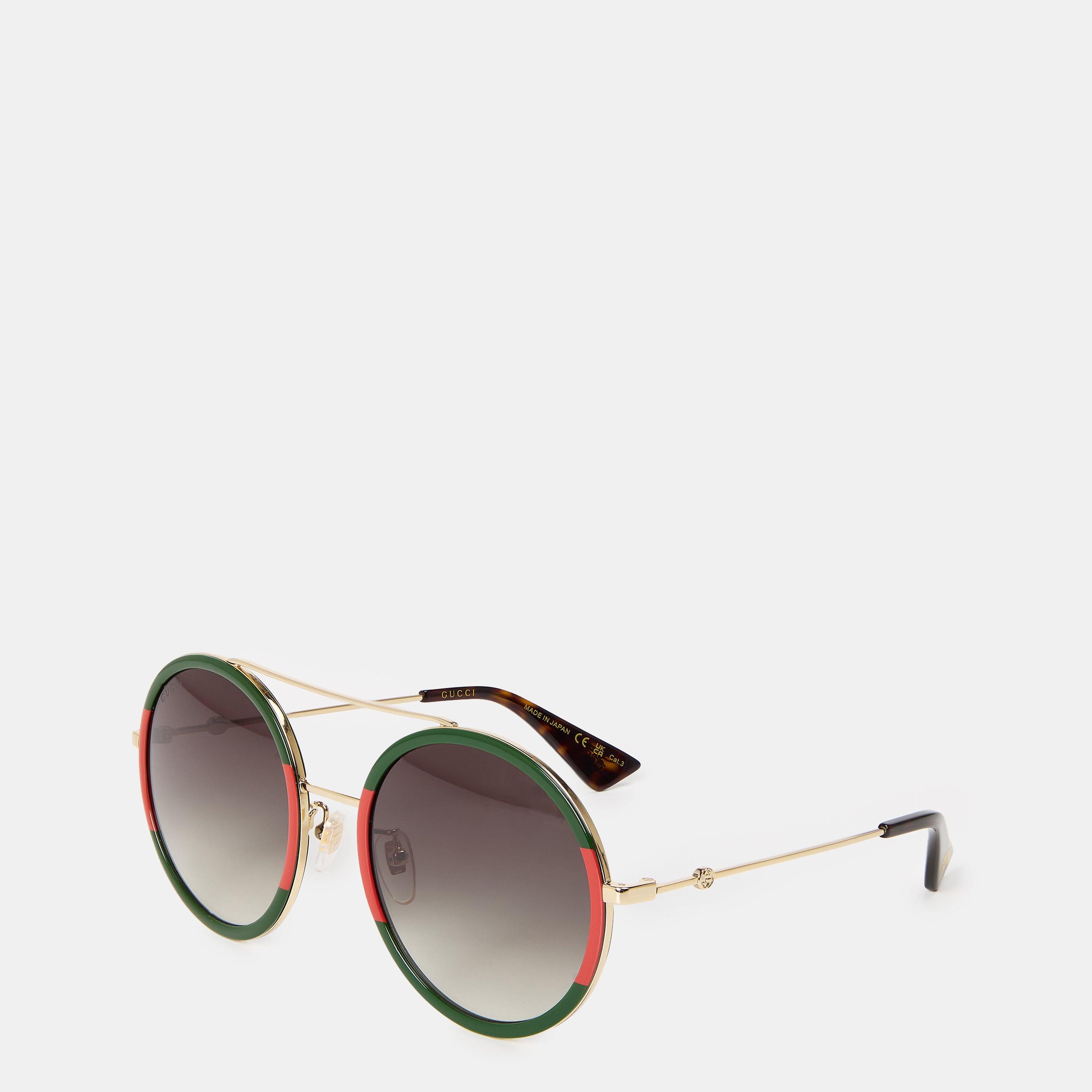 Women's Stripe Round Pilot Sunglasses