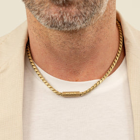 Gents BOSS Doran Light Yellow Gold IP Necklace