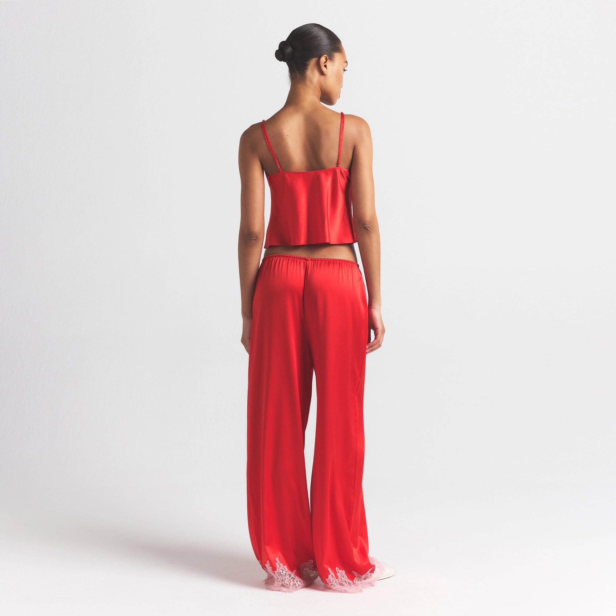 Silk Lace Straight Leg Pant