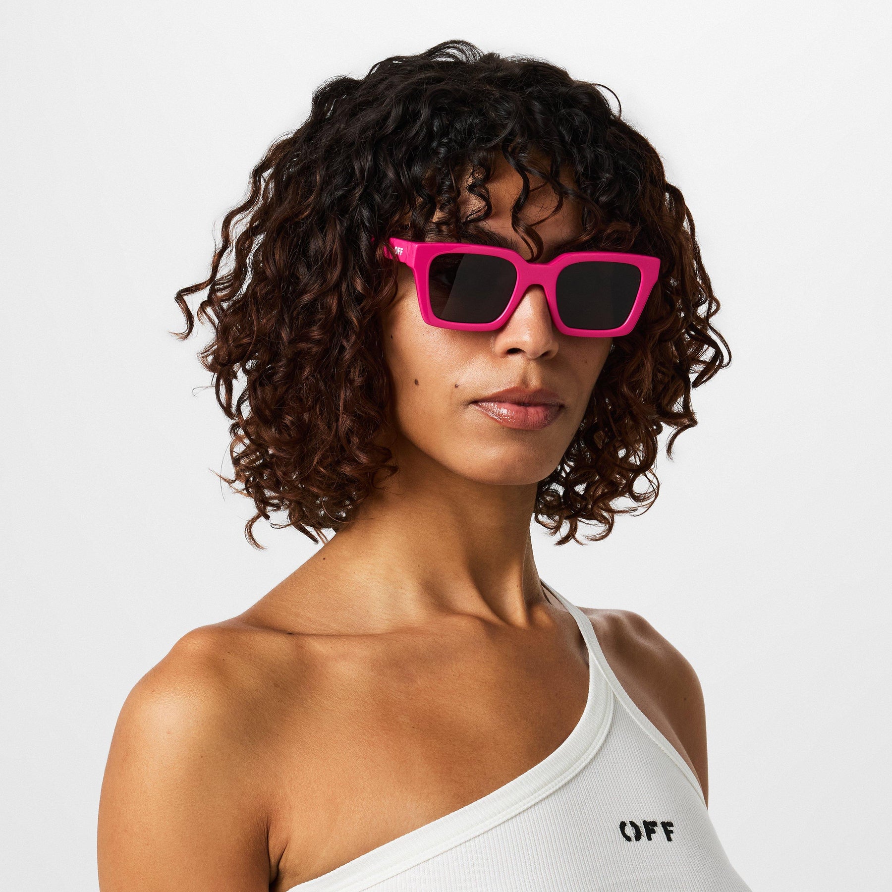 Women's Logo Print Square Frame Sunglasses