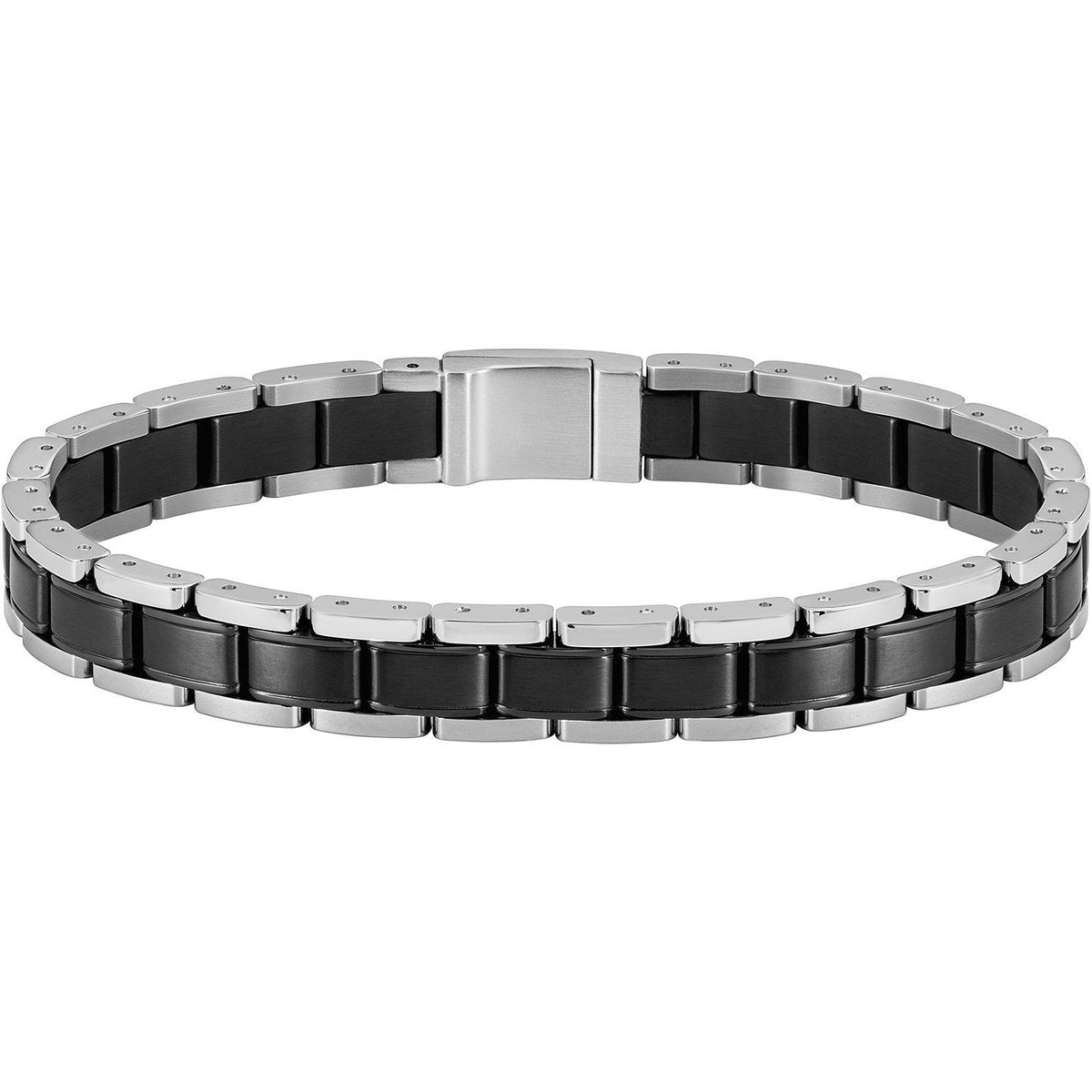 Gents BOSS Metal Link Essentials SS & Black IP Bracelet