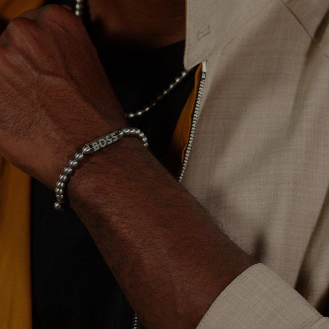 Gents BOSS Sphere Metal Bead Bracelet
