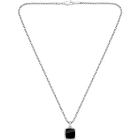 Gents BOSS Odell Black Onyx Pendant Necklace