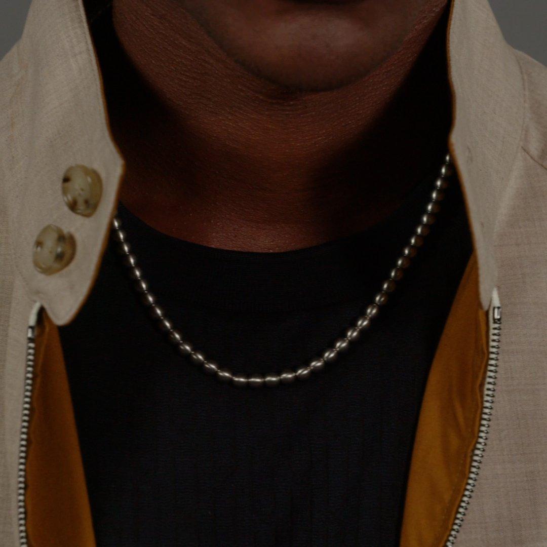 Men's Sphere Metal Necklace, Stainless Steel with Magnetic Closure