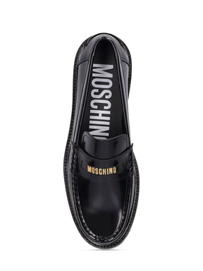 Moschino 25mm Moschino College leather loafers