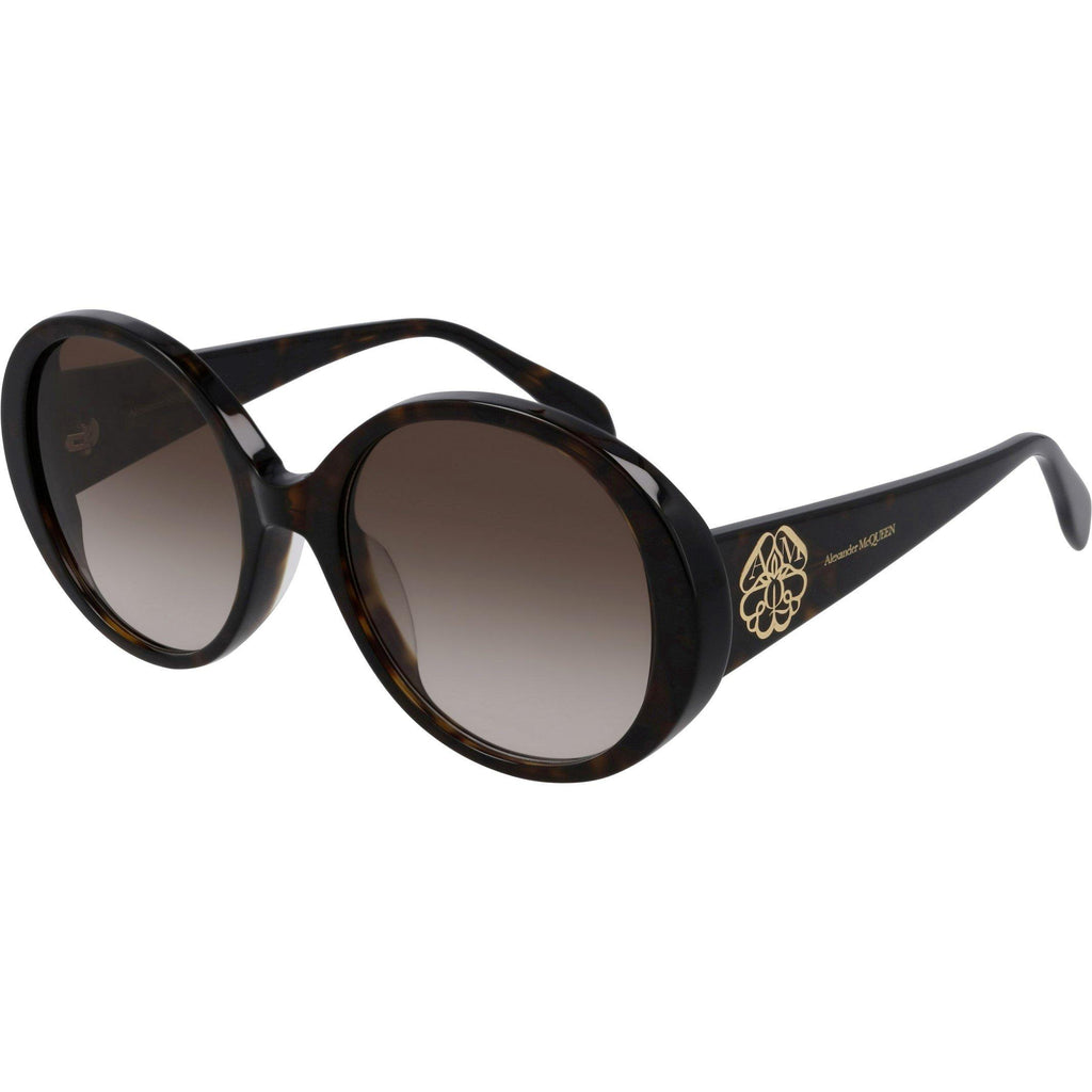 Women's Seal Motif Alexander McQueen Round Sunglasses