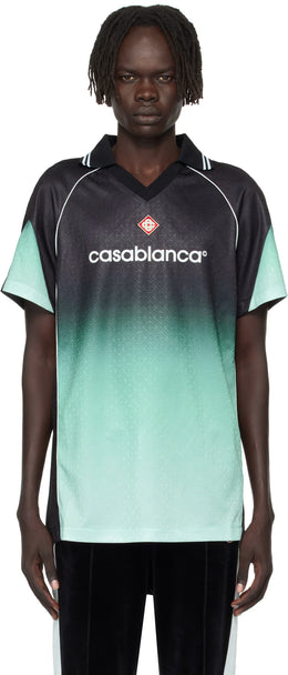 Black & Green Monogram Short Sleeve Football Jersey