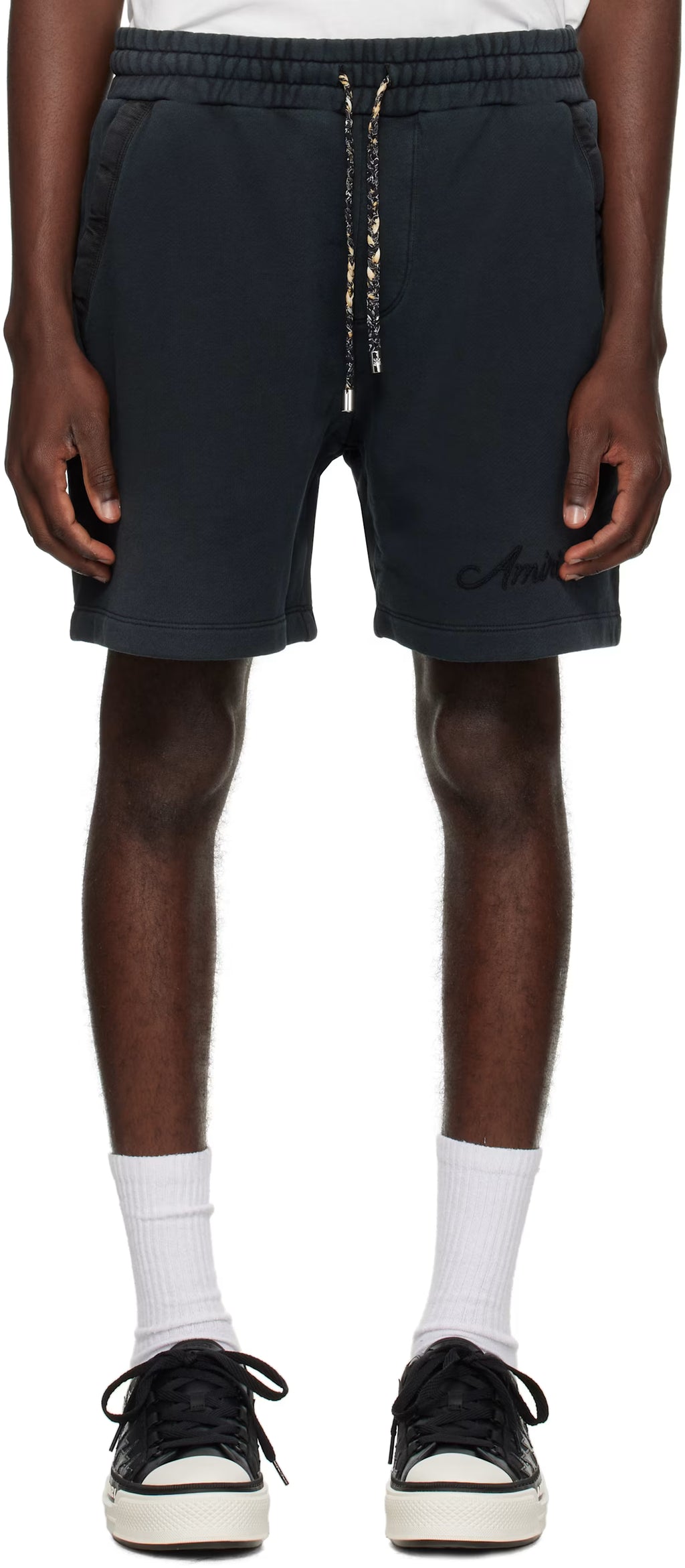 Black Bleach Bandana Shorts