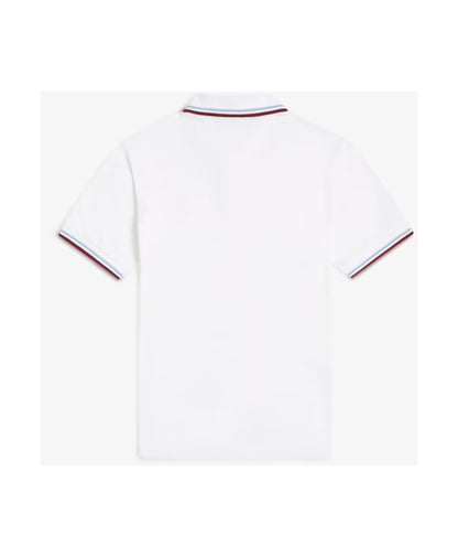 Fred Perry Classic Polo Shirt White/Ice/Maroon