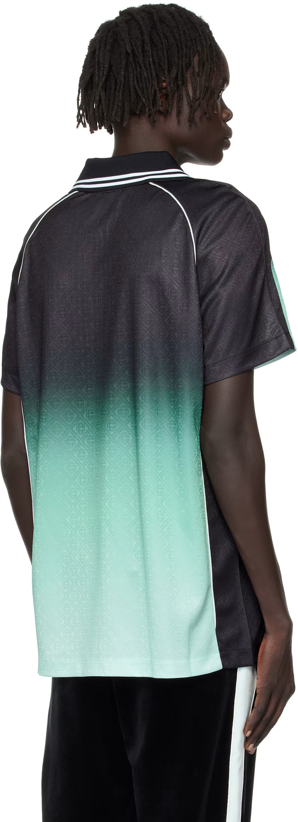 Black & Green Monogram Short Sleeve Football Jersey