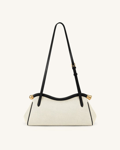 Naomi Curved Shoulder Bag - Blue Denim