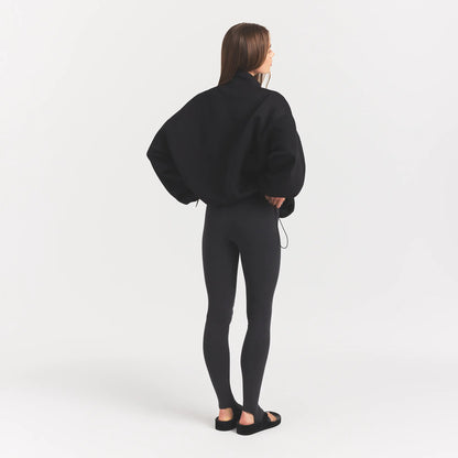 Neoprene Outerwear Oversized Mock Neck Jacket