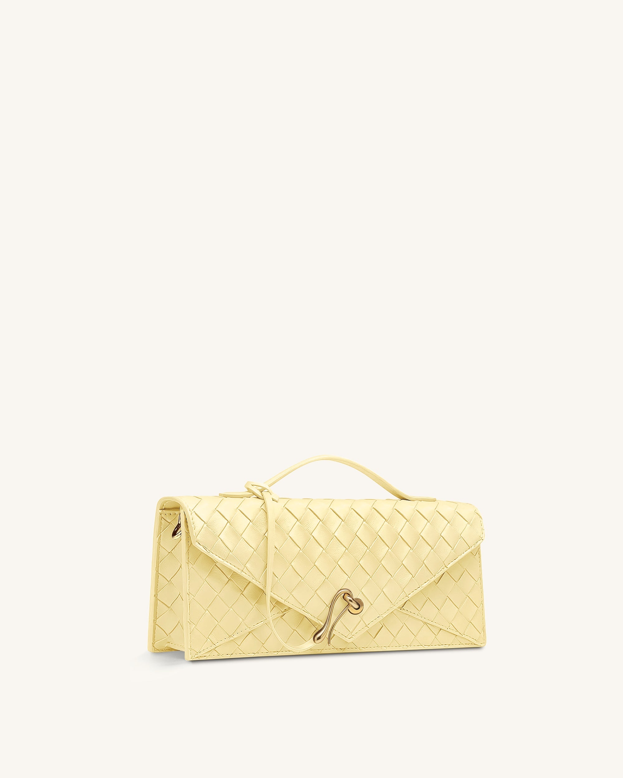 Celeste Woven Textured Envelope Top Handle Bag - Mocha Brown