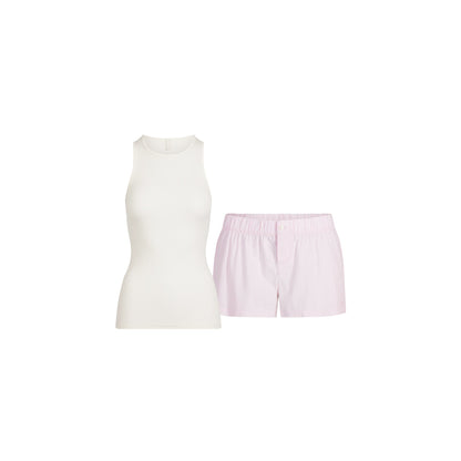 Cotton Poplin Boxer Sleep Set