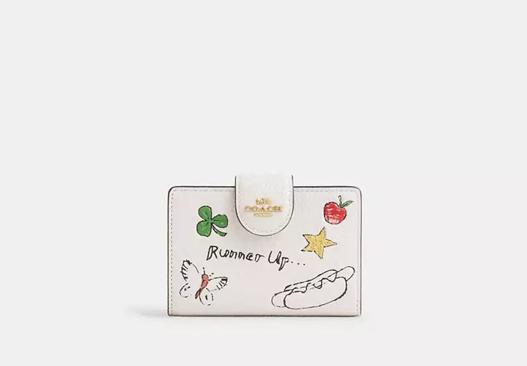 Coach Medium Corner Zip Wallet With Sketch Print - Wallets | Shop From The Mirage