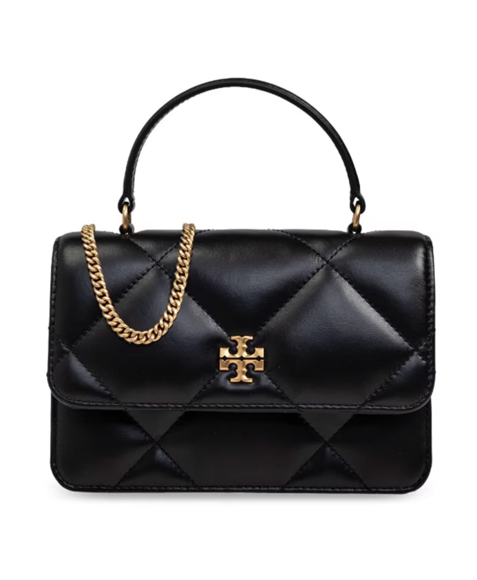 Quilted Double T Motif Shoulder Bag