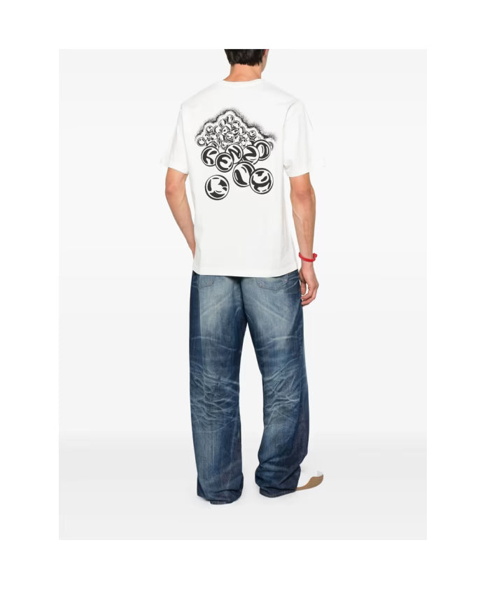 Kenzo White Graphic Print Crew Neck T-shirt