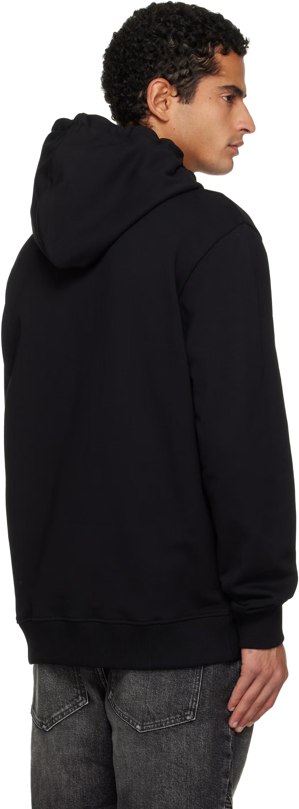 Black Flocked 'Balmain' College Hoodie