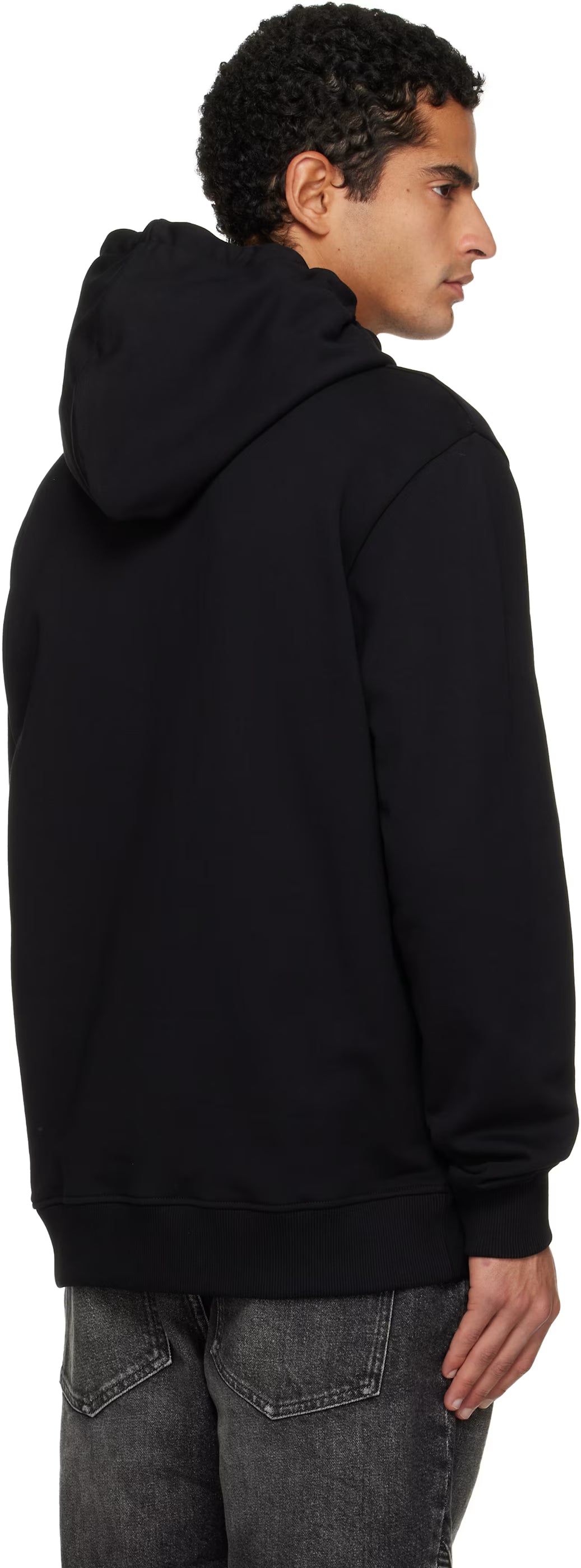Black Flocked 'Balmain' College Hoodie