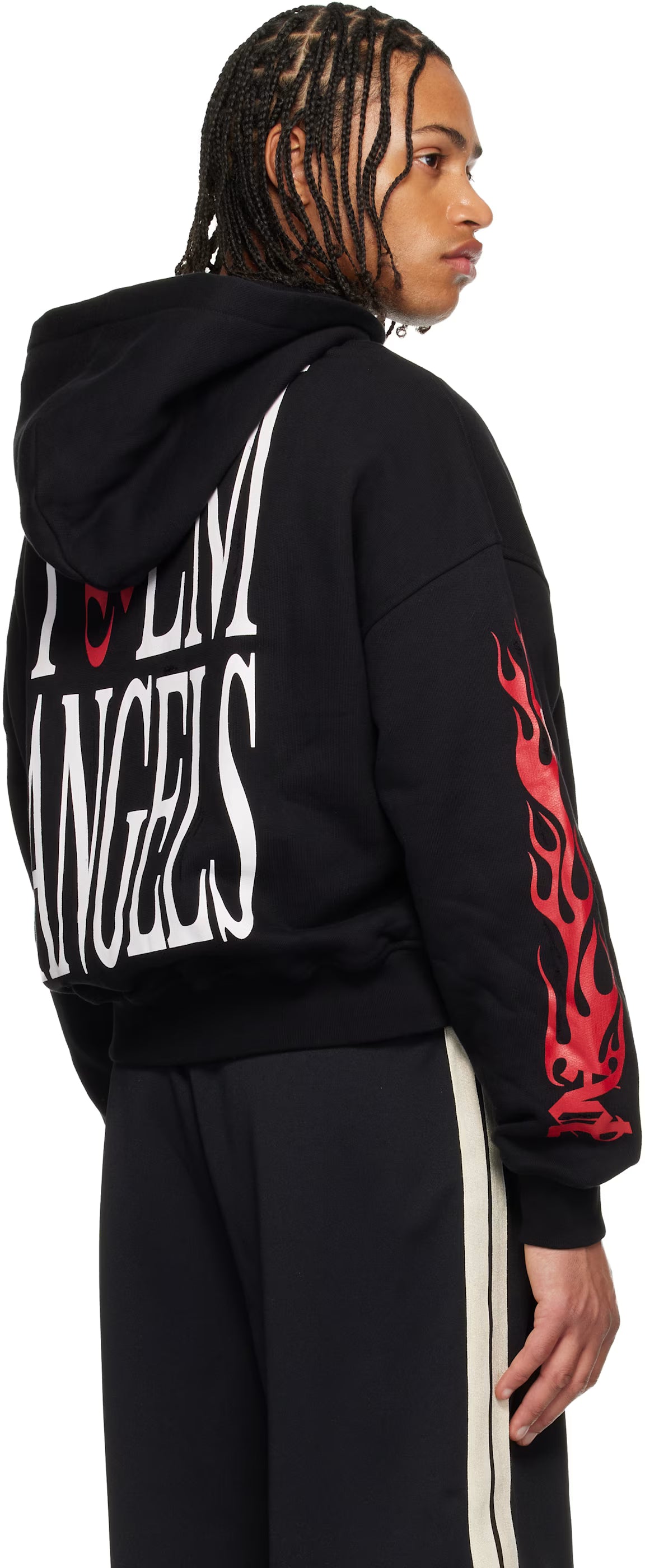 Black Flames Flag Zip Hoodie