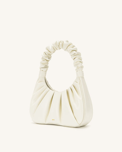 Gabbi Ruched Hobo Handbag - Light Yellow