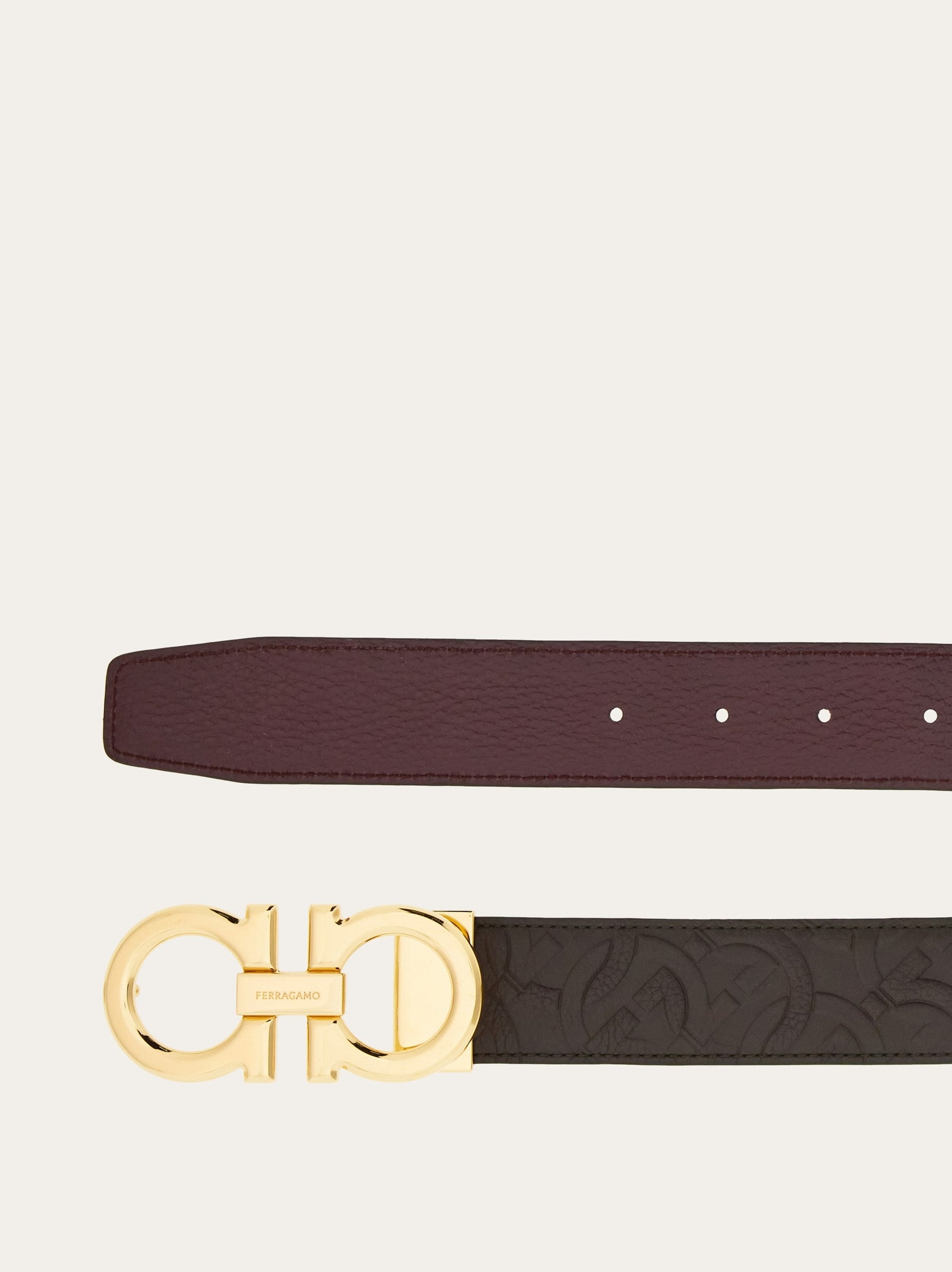 Reversible and adjustable Gancini belt