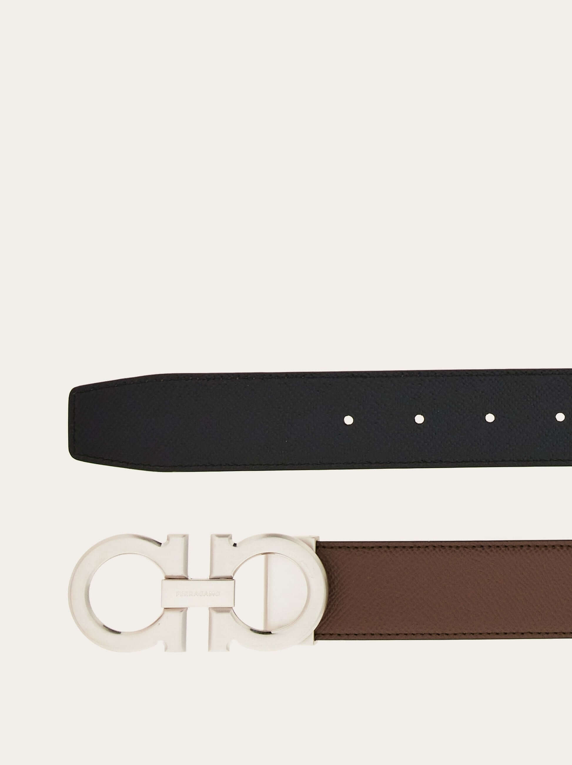 Ferragamo Reversible and adjustable Gancini belt - Belts | Shop From The Mirage