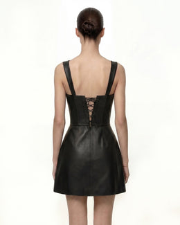 Iris Floral Print Corset Dress - Black