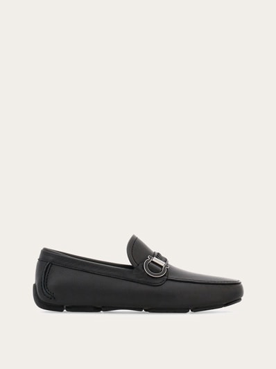 Luxury Black Leather Loafers with Metal Bit Detail