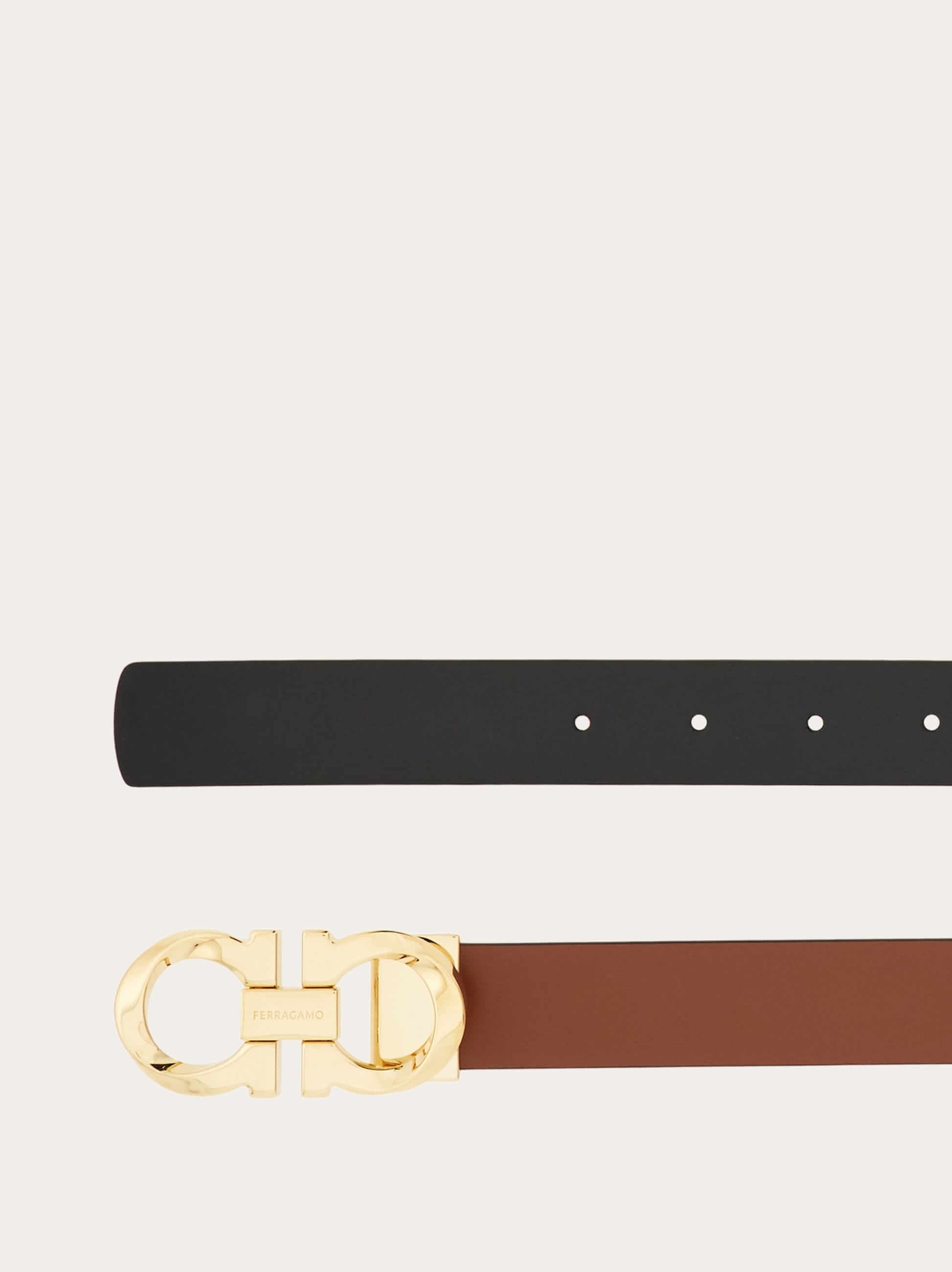 Ferragamo Reversible and adjustable twisted Gancini belt - Belts | Shop From The Mirage