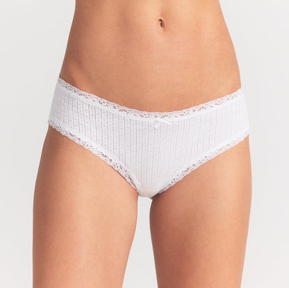 Lightweight Cotton Pointelle Lace Brief