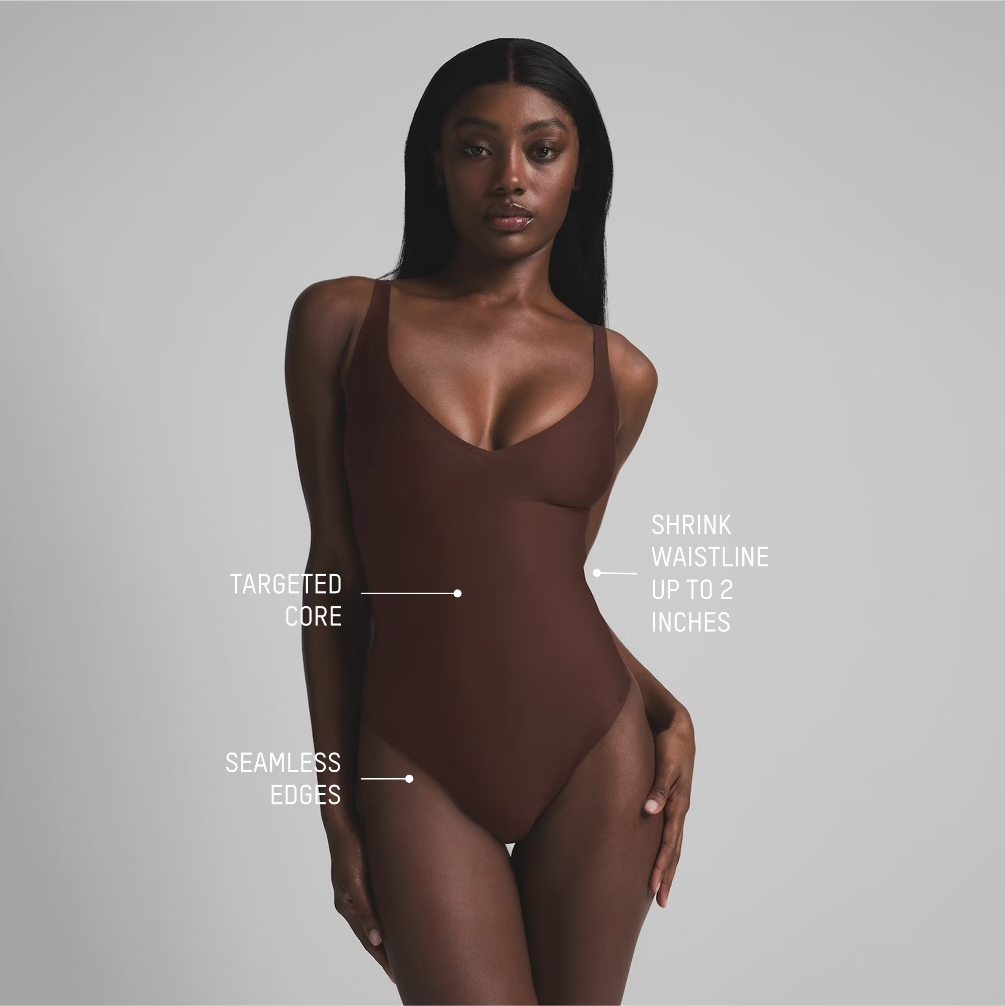 Skims Body Core Sculpt Plunge Thong Bodysuit
