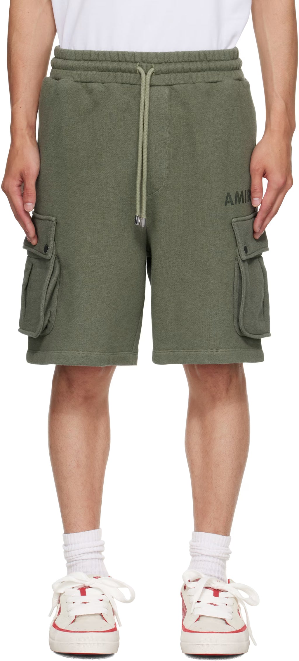 Khaki 'AMIRI' Stencil Cargo Shorts