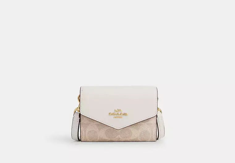 Coach Mini Envelope Wallet With Strap In Signature Canvas - Wallets | Shop From The Mirage